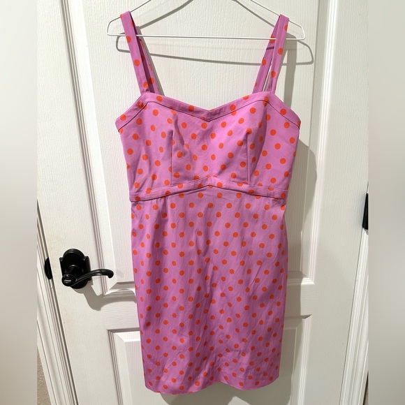 J. Crew Sheath Faille Magenta Polka Dot Dress - Picture 4 of 10